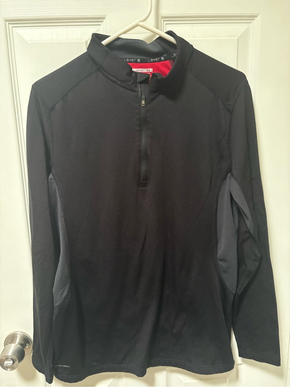 Layer 8 Black Performance 1/4-Zip Jacket with Gray Panels
